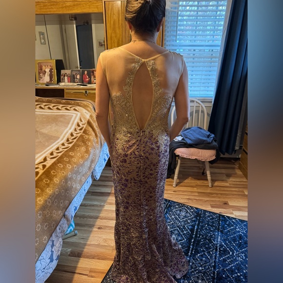 Dave & Johnny Purple and Gold Dress. MOTHER OF THE BRIDE/GROOM DRESS - Picture 8 of 8